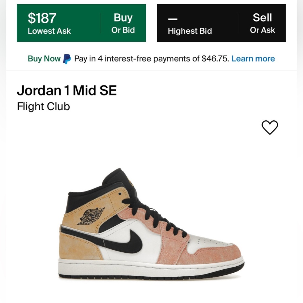 NIB Men Size 9 (Euro Sz 42.5) Jordan 1 Mid SE Sneakers Magic Ember/Sundial-White - Picture 7 of 17